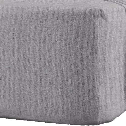 Flannelette 100% Brushed Cotton Thermal Fitted Sheet (Grey, Single)