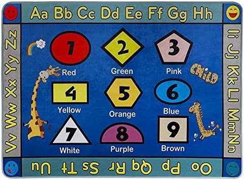 GABWE ABC Children Area Rug Animals Educational Learning Alphabet Rug Carpet 47.2"x63"