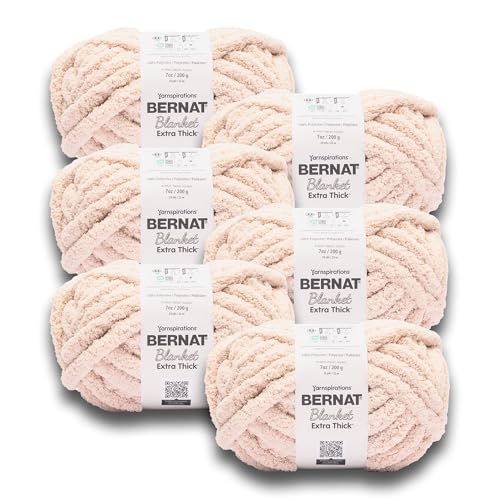 Bernat Extra Thick Pink Dust Yarn - 6 Pack of 1200 g / 42.36 oz Total - 100% Po…
