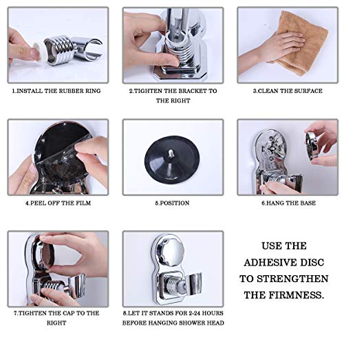 HOMEIDEAS Vacuum Suction Cup Hand held Shower Head Holder Bracket