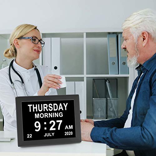 8 Inch Large Display Digital Calendar Day Clock 12 Alarm Options