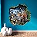 Top-me 3d Dinosaurs Through the Wall Stickers Jurassic Park Home Decoration Diy Cartoon Kids Room Wall Decal Movie Mural Art 1439+2 Magic Ties