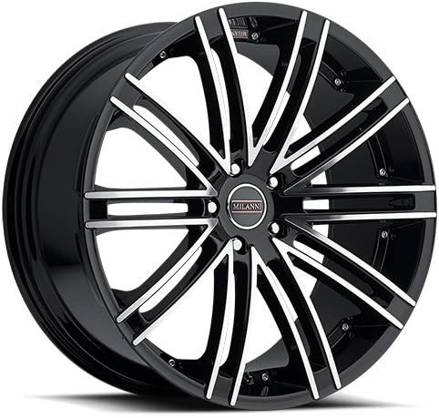 Milanni 9032 Kahn Wheel with Gloss Black Machined Face Finish (20x9"/5x115mm, +38mm offset)
