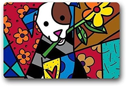 Xlingers Romero Britto Graffiti Art Pattern Custom Rectangle Entryways Non Slip Indoor/Outdoor Doormat Floor Mat (23.615.7 inch)