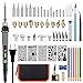 GEYOTAR Wood Burning Kit,Professional Pyrography Pen Set,60W Temperature Adjustable Soldering Iron with Switch,Wood Embossing/Carving/Soldering Tips,5 Stencil,6 Pencils,solder wire,Stand and Carry Bag