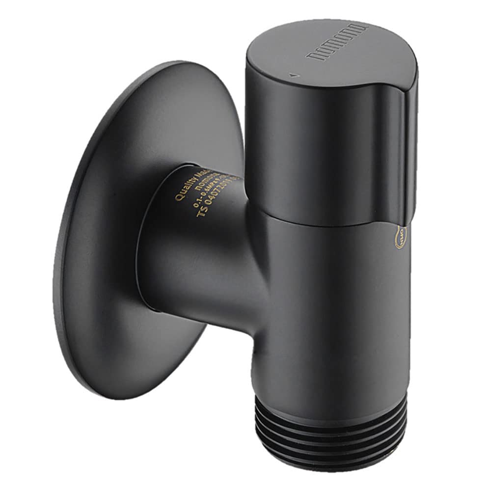 nomona Appliance Valve for Washing Machines,G1/2 Inch to G3/4 Inch Device Valve,Wall Mounted Thickness Soild Brass Angle Valve for Dishwashers,Water Valve with Backflow Preventer (Matt Black)
