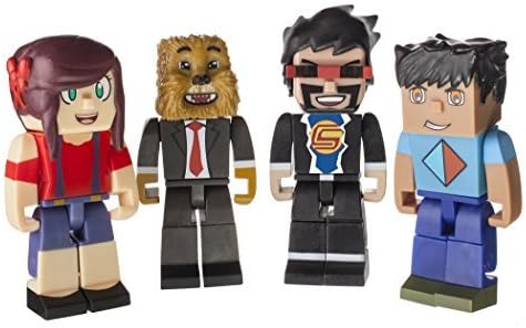 Tube Heroes AshleyMarieeGaming JeromeASF CaptainSparklez &amp; Vikkstar123 Action Figure 4-Pack