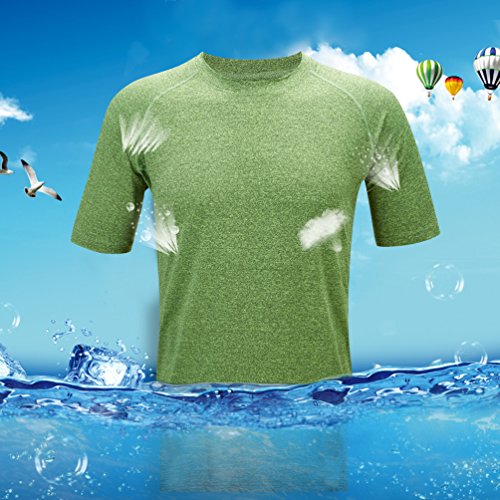 ZITY Men's Workout Tee,Men's Running Short-Sleeve T-Shirt,Fitness Quick Dry Shirt Coral , navy,dark Grey,green,2XL
