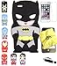 Bukit Cell 3D Superhero Bundle 4 Items: Batman Black Cute Justice League Cartoon Soft Silicone Case for 5.5 Inch iPhone 6s Plus / 6 Plus + Cleaning Cloth + Screen Protector + Metallic Stylus Pen