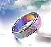 PAURO Women's Stainless Steel 6MM Rainbow Flag Lucky Spinner Worry Ring Band Size 5