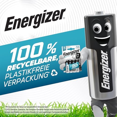 Max Plus AAA Batterien (10 Stück) - Alkali-Batterie 1,5V - Bis zu 130% längere Leistung - Leistungsstark und Langlebig - 100% plastikfreie Recycelbar Verpackung - 15 Jahre lagerfähig