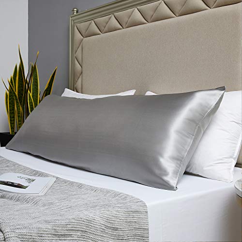 MR&HM Satin Body Pillow Cover 20x54 inches, Silky Slip Body Pillow