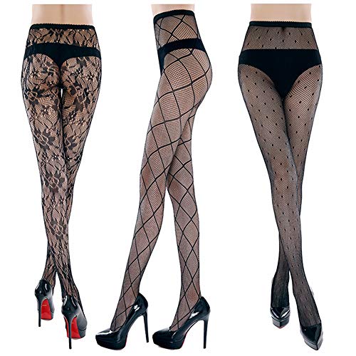 Haichen-Sexy-Women-Collant-a-rete-Pizzo-Motivo-floreale-Collant-Calze-a-rete-elastiche-Calze-da-6-pezzi