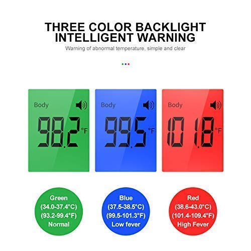 Forehead Thermometer Non-Contact Infrared Digital Thermometer, Ear Thermometer with Fever Alarm for Baby and Adults RW-FTW05