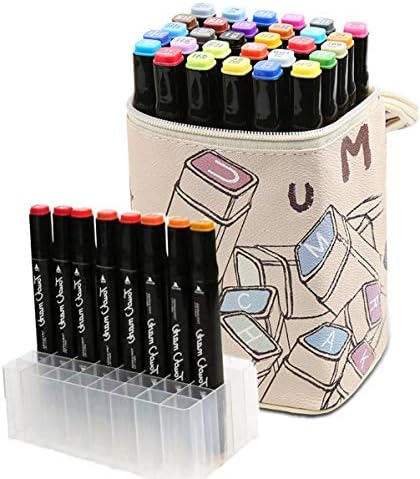 Haresle 30色 ドローイングマーカー アニメーションアーティスト デュアルティップ カラーリングペンセット ケース付き 子供 大人 アニメ描画 スケッチ ペインティング 初心者に最適