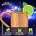 100% Solid Moscow Mule Copper Mugs Set of 2 - Authentic Copper Hammered Cups 16 Oz + FREE Wooden Coasters and Gift Box - Perfect For Ice Cold Mules, Beer, FOOD SAFE