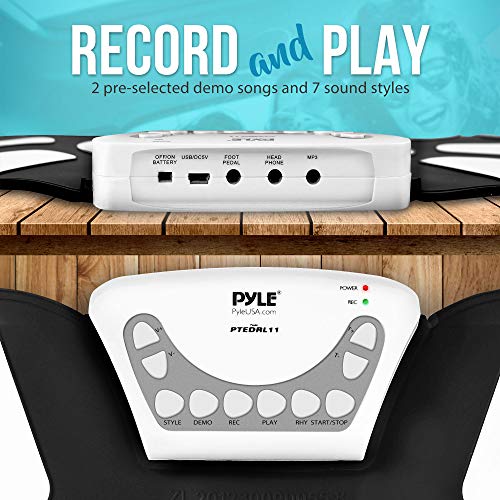 Pyle Compact & UltraThin Portable Machine w/ 9 Electronic Pads, Foot