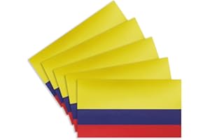 CANTENDO 5Pcs Columbia Flag Decal Sticker - Colombian Flag Reflective Vinyl Car Stickers - for Car Window Bumper Waterproof Sticker (2.5 x 4.5 Inch)
