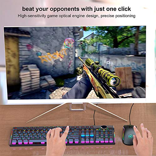 GTRACING Gaming Mouse 7200 DPI 7 Programmable Rgb Wired Ergonomic Game Usb Computer Mice Rgb Gamer Desktop Laptop Pc Gaming Mouse, Breathing Light 7 Buttons for Windows 7/8/10/XP Vista , Black