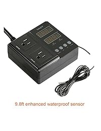 bayite   Controlador de temperatura 1650W BTC211 termostato digital de salida, pre Alámbrico, modo de calentamiento y refrigeración de 2 etapas, 110V   240V 15A