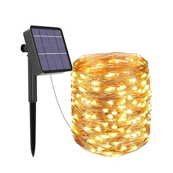 Guirnalda Luces Exterior Solar, Kolpop Cadena de Luces 26 Metros 240