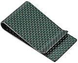 Travelambo Carbon Fiber Money Clip Front Pocket Wallet Minimalist Wallet Slim Wallet Credit Business Card Holder (CB green)
