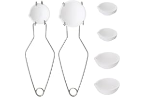 YUUNHEG Crucibles Set for Melting Metal Kit,High-Heat Casting Kit with 6 Pcs Ceramic Quartz Crucibles and 2 Pcs Crucible Tongs Handle,Graphite Clay Crucible for Silversmithing Starter, Jewelry Making