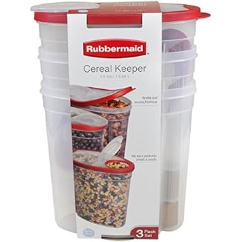 Rubbermaid kkkk Cereal Keeper 1.5 Gallon Container (Pack of 4), 4 Pack, Red