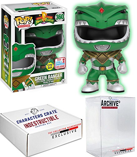 Funko Pop! NYCC Power Rangers Green Ranger Glow in the Dark, Limited Edition Fall Convention Exclusive, Concierge Collectors Bundle