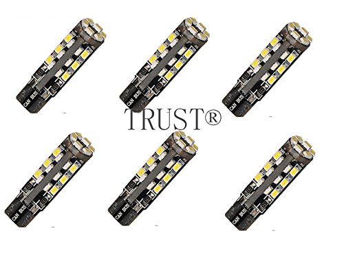 TRUSTÂ® high quality 6- Pack - LED 912 Mini Wedge PROLED 2.5W T10 30SMD3020 12V 6000K Bulb Landscape Cool White