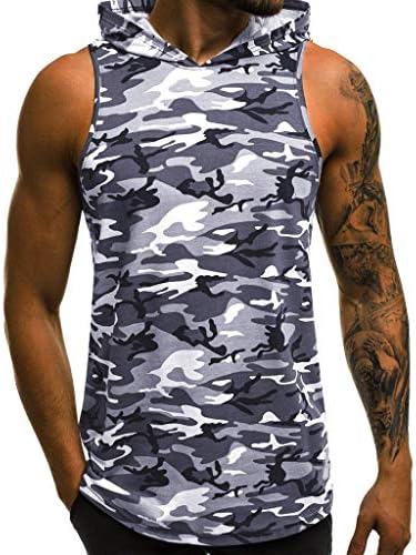 Corriee 2019 Most Wished Independence Day Hoodies Tank Tops for Men Mens Flag Print Sports Vest with Hood