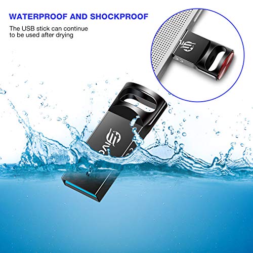 USB Flash Drive 128GB, EIVOTOR Memory Stick USB3.0 Flash Drive Mini Memory Stick Waterproof USB Stick Pendrive Data Traveler Gift for School Office Car PC Kids