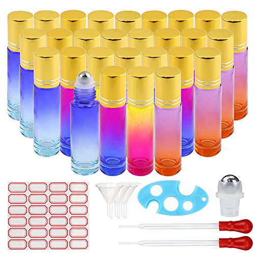 36pcs glass roller bottle for essential oil 10ml with glass pipet…