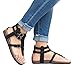 Womens Gladiator Sandals Flip Flop Straps Summer T-Strap Thong Roman Flat Shoes