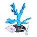 Uniclife Glowing Effect Silicone Artificial Coral Plant for Fish Tank, Aquarium Landscape Decoration,Fish Tank Decorations – Blue
