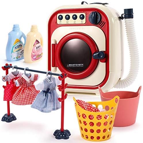 Toddler Cleaning Set-Toy Washing Machine-Play Washer and Dryer for Kids-Electronic Toy Washer with Realistic Sounds and Functions, Pretend Role Play Appliance Toys for Toddlers