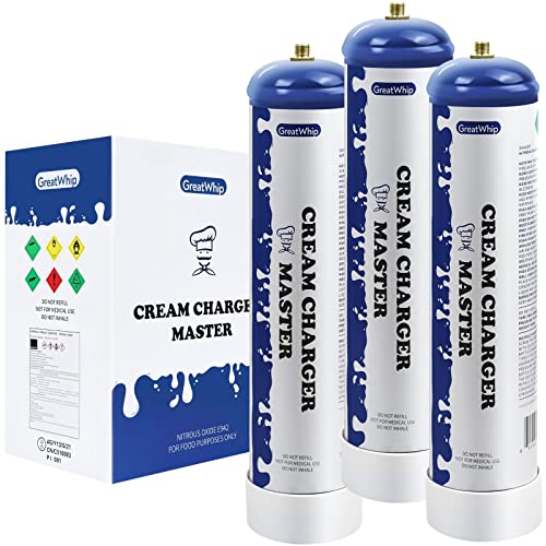 GreatWhip Whipped Cream Chargers 0.95 Liter Pure N2O Whipped Cream