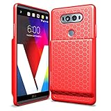 Hyperion LG V20 Extended Battery Case With Honeycomb TPU Design And Active Shock Absorption (Red)