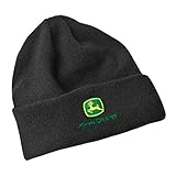 John Deere Fleece Lined Black Knit Hat