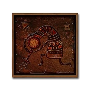 Framed Canvas Wall Art for Living Room, Bedroom Indian Tribe Totem Theme Canvas Prints for Home Decoration Ready to Hang - 16x16 inches