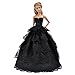 E-TING Beautiful Lace Handmade Doll Clothes Evening Dress Princess Gown Party Outfit for Barbie Doll ( Black )