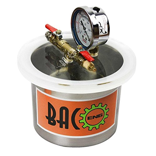 BACOENG 2 Quart Stainless Steel Vacuum Chamber Silicone Kit for