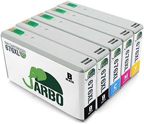 JARBO 1Set+1Black Replacement For Epson 676XL Ink Cartridge High Yield, Worked with Epson Workforce Pro WP-4530 WP-4020 WP-4540 WP-4520 WP-4590 WP-4010 WP-4023 WP-4533 WP-4090 Printer