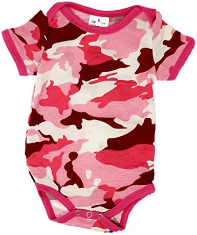 10% Off Two! Camouflage Baby Bodysuit / Onesie Medium (6-9 months), Pink Camouflage