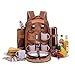 apollo walker Picnic Backpack Bag for 4 Person with Cooler Compartment, Detachable Bottle/Wine Holder, Fleece Blanket(45