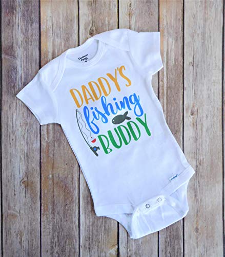 Little Boy Onesie 3 to 6 Months - Daddy's Fishing Buddy - Baby shower Present