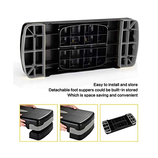 TOGEDI Aerobic Step ABS Steppers Board Step Bench 2 Level Height Adjustable Training Step Fitness Stepper for Home Gym…