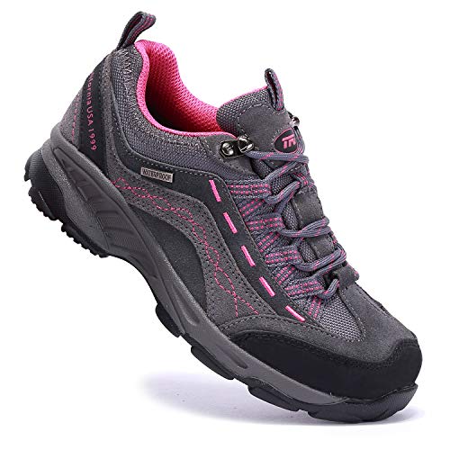 TFO Women's Hiking Shoes Anti-Slip Breathable Sneaker for Outdoor Walking Trekking Grey