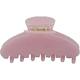 Luxury Pink Claw Clip for Women | Our Acetate Pink Hair Clip Feels Light, Looks Smooth and is Easy to Wear | Use for easy Half Ups with No Snagging and a Secure Grip in a Large Four Inch Size