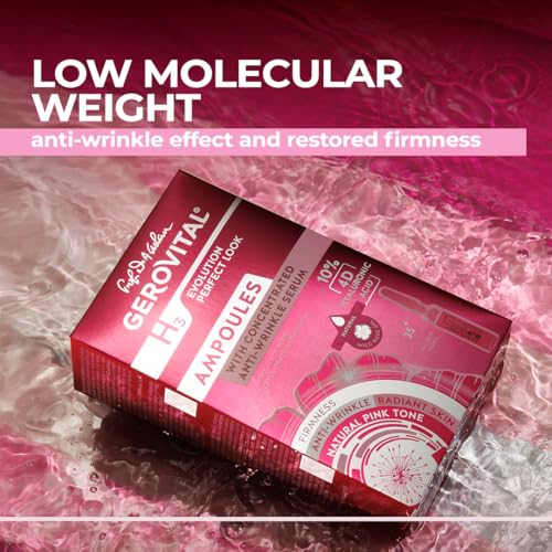 Gerovital H3 Evolution Perfect Look 10% Hyaluronic Acid 4D Concentrated Anti-Wrinkle Facial Serum with Instant Optical Effect, Moisturizing and Plumping 10 x 2 ml